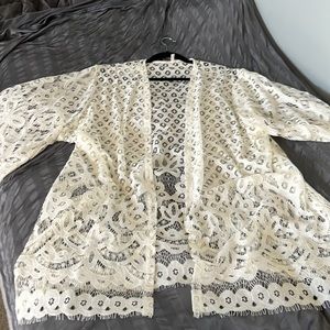 Maurice Cardigan white lace 3xl new gorgeous